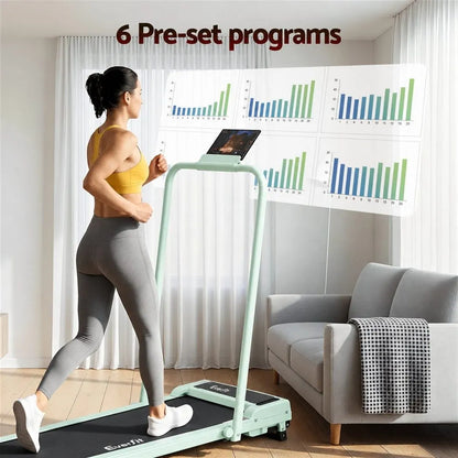 Everfit 3 in 1 Walking Pad Treadmill 12% Incline Foldable Under Desk Treadmills 40cm Belt Green - Image 6