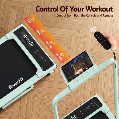 Everfit 3 in 1 Walking Pad Treadmill 12% Incline Foldable Under Desk Treadmills 40cm Belt Green - Image 8