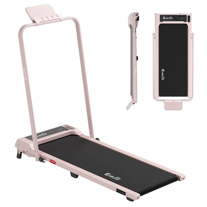 Everfit 3 in 1 Walking Pad Treadmill 12% Incline Foldable Under Desk Treadmills for Home Gym With 40cm Wide Belt Pink - Image 3