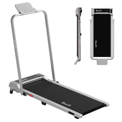 Everfit 3 in 1 Walking Pad Treadmill 12% Incline Foldable Under Desk Treadmills for Home Gym With 40cm Wide Belt Silver - Image 3