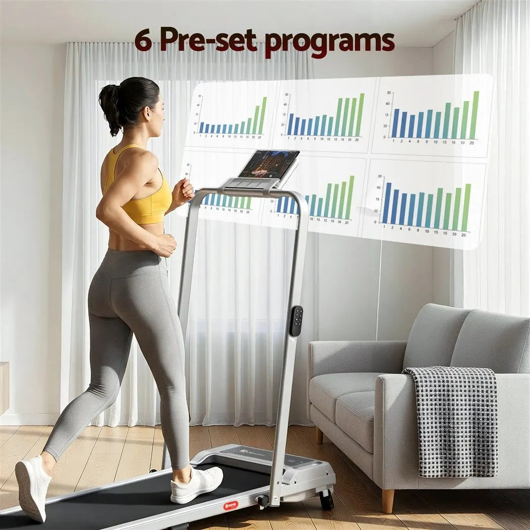 Everfit 3 in 1 Walking Pad Treadmill 12% Incline Foldable Under Desk Treadmills for Home Gym With 40cm Wide Belt Silver - Image 5