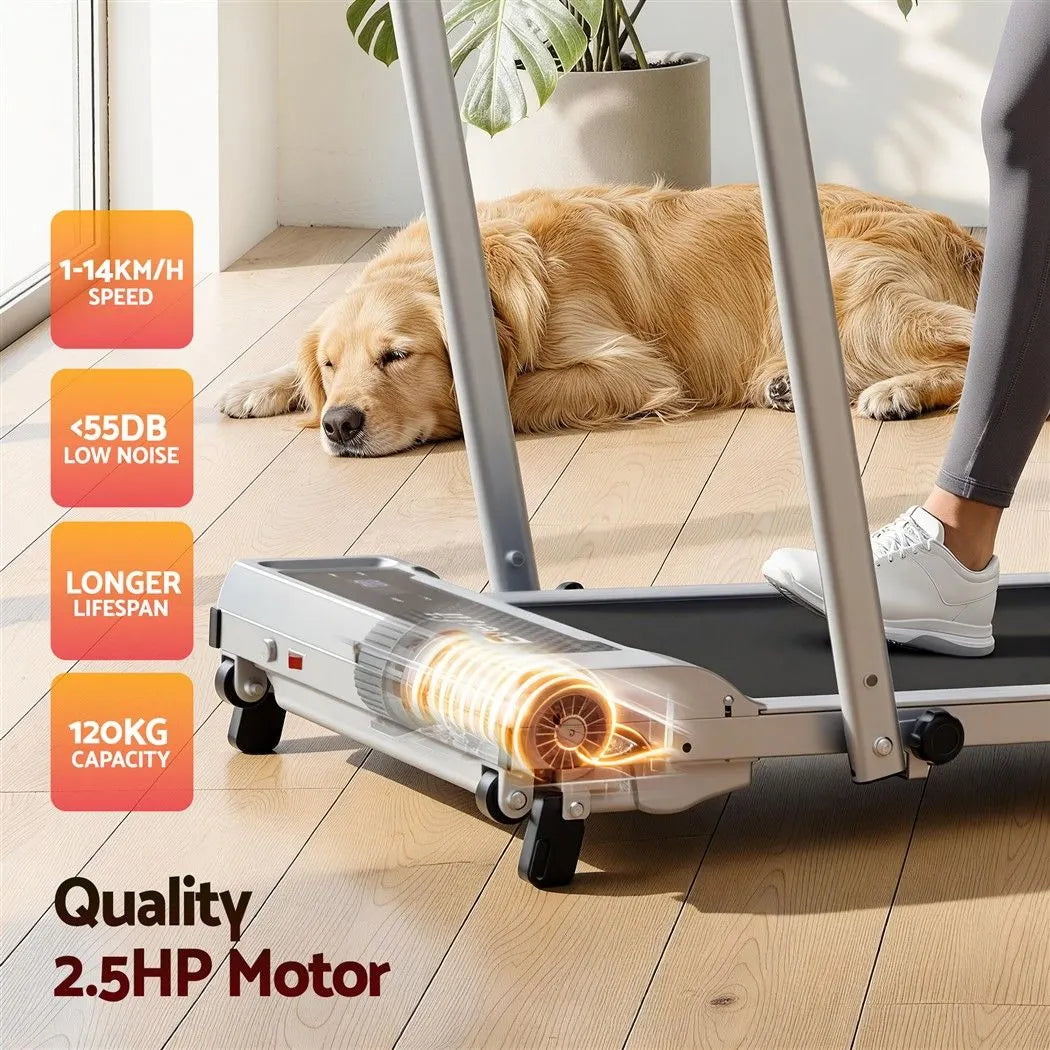 Everfit 3 in 1 Walking Pad Treadmill 12% Incline Foldable Under Desk Treadmills for Home Gym With 40cm Wide Belt Silver - Image 9