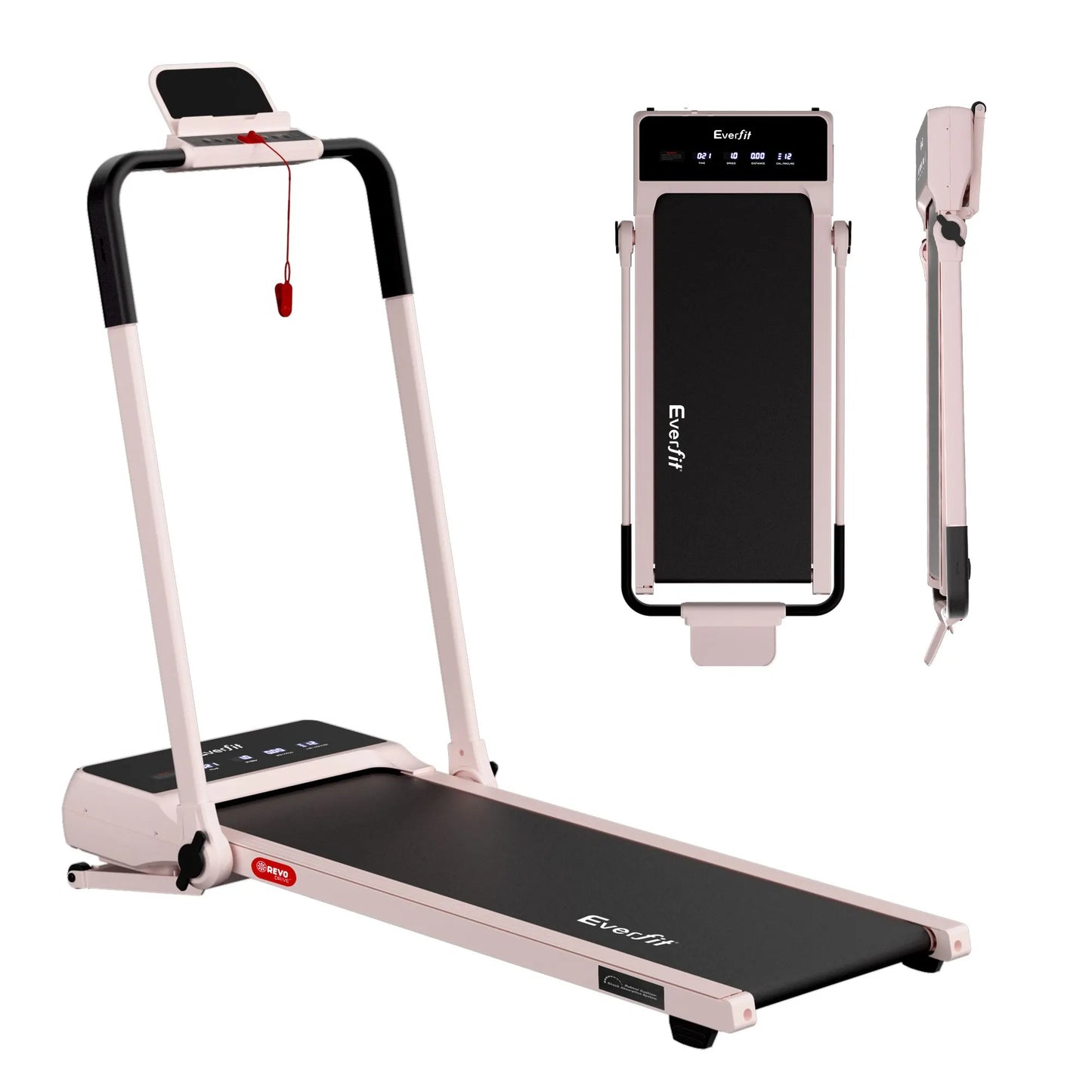 Everfit 3 in 1 Walking Pad Treadmill 20% Auto Incline Under Desk Foldable Treadmills for Home With 40cm Wide Belt Pink - Image 3