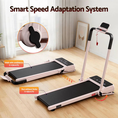 Everfit 3 in 1 Walking Pad Treadmill 20% Auto Incline Under Desk Foldable Treadmills for Home With 40cm Wide Belt Pink - Image 5