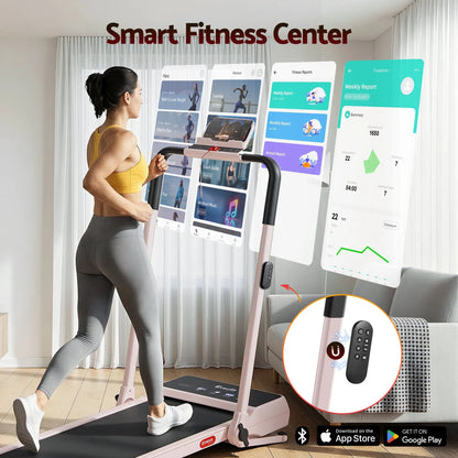 Everfit 3 in 1 Walking Pad Treadmill 20% Auto Incline Under Desk Foldable Treadmills for Home With 40cm Wide Belt Pink - Image 7