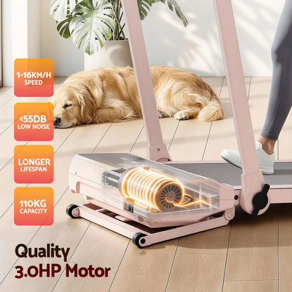 Everfit 3 in 1 Walking Pad Treadmill 20% Auto Incline Under Desk Foldable Treadmills for Home With 40cm Wide Belt Pink - Image 9