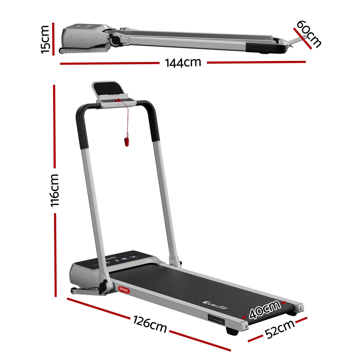 Everfit 3 in 1 Walking Pad Treadmill 20% Auto Incline Under Desk Foldable Treadmills for Home With 40cm Wide Belt Silver - Image 2