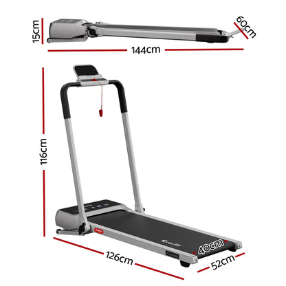 Everfit 3 in 1 Walking Pad Treadmill 20% Auto Incline Under Desk Foldable Treadmills for Home With 40cm Wide Belt Silver - Image 2
