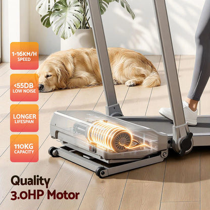 Everfit 3 in 1 Walking Pad Treadmill 20% Auto Incline Under Desk Foldable Treadmills for Home With 40cm Wide Belt Silver - Image 8