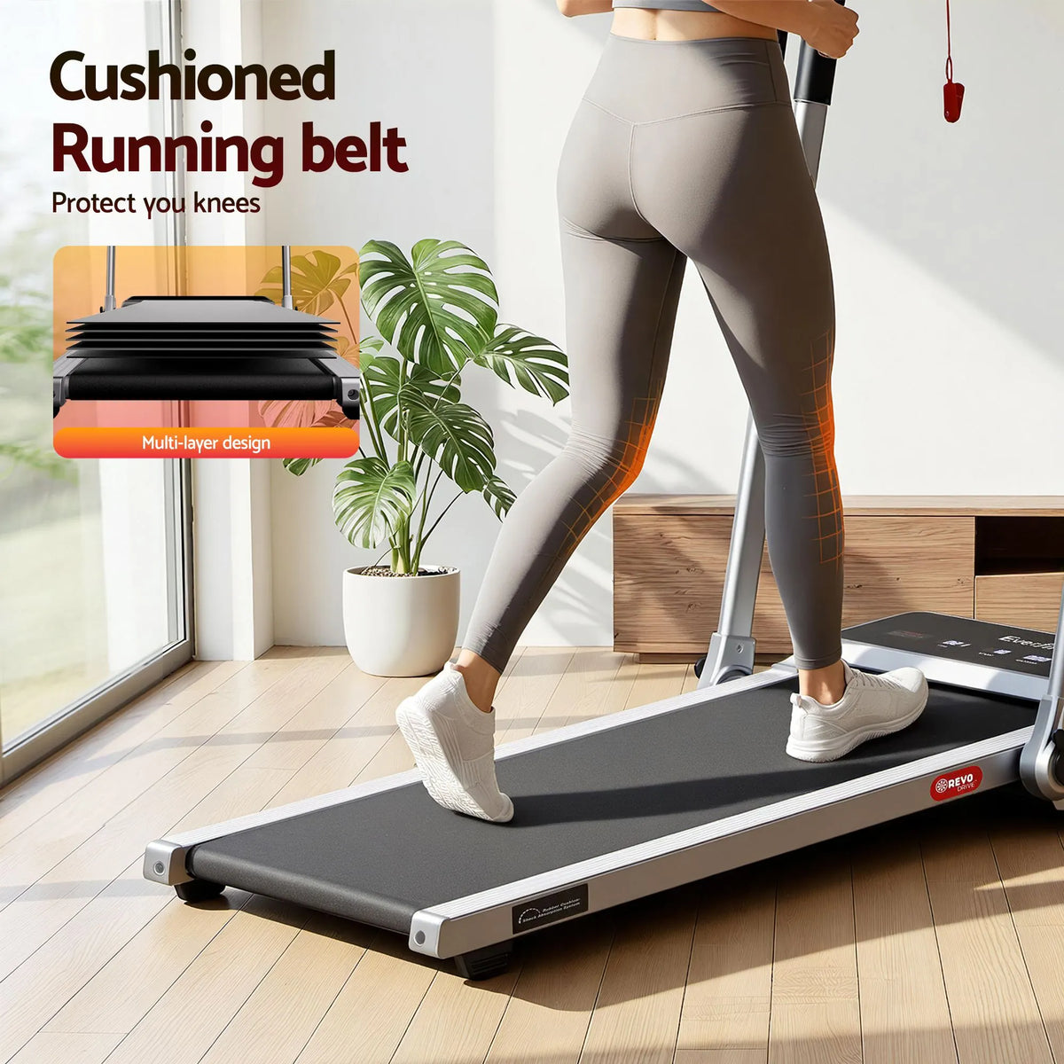 Everfit 3 in 1 Walking Pad Treadmill 20% Auto Incline Under Desk Foldable Treadmills for Home With 40cm Wide Belt Silver - Image 9
