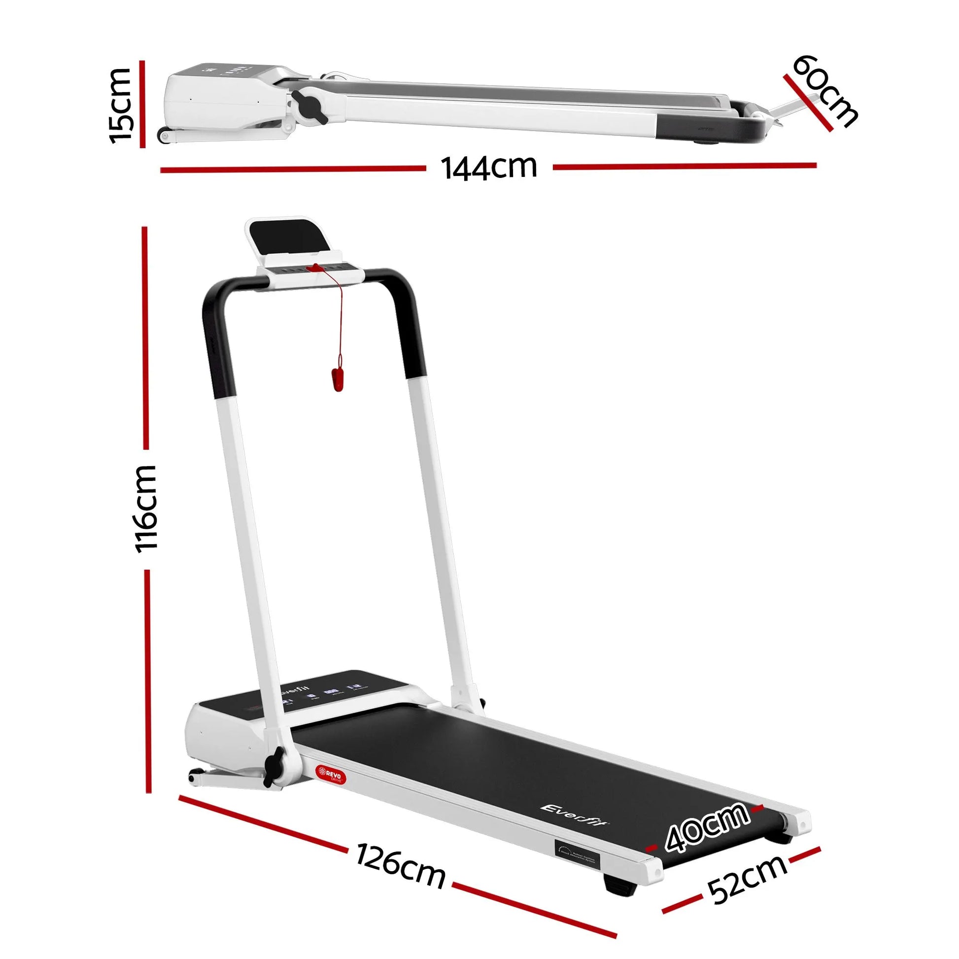 Everfit 3 in 1 Walking Pad Treadmill 20% Auto Incline Under Desk Foldable Treadmills for Home With 40cm Wide Belt White - Image 2