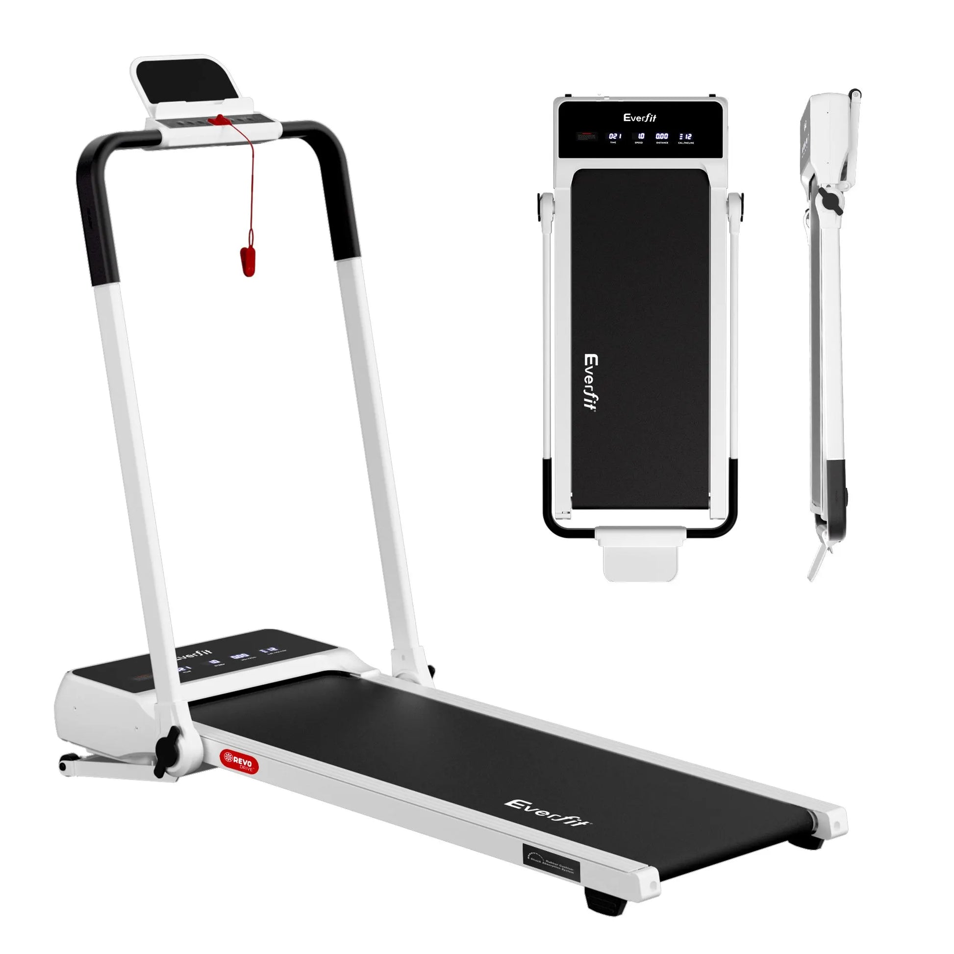 Everfit 3 in 1 Walking Pad Treadmill 20% Auto Incline Under Desk Foldable Treadmills for Home With 40cm Wide Belt White - Image 3
