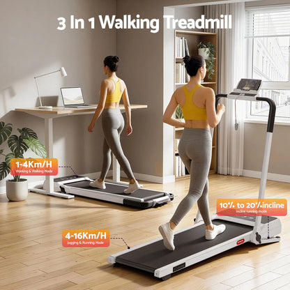 Everfit 3 in 1 Walking Pad Treadmill 20% Auto Incline Under Desk Foldable Treadmills for Home With 40cm Wide Belt White - Image 4