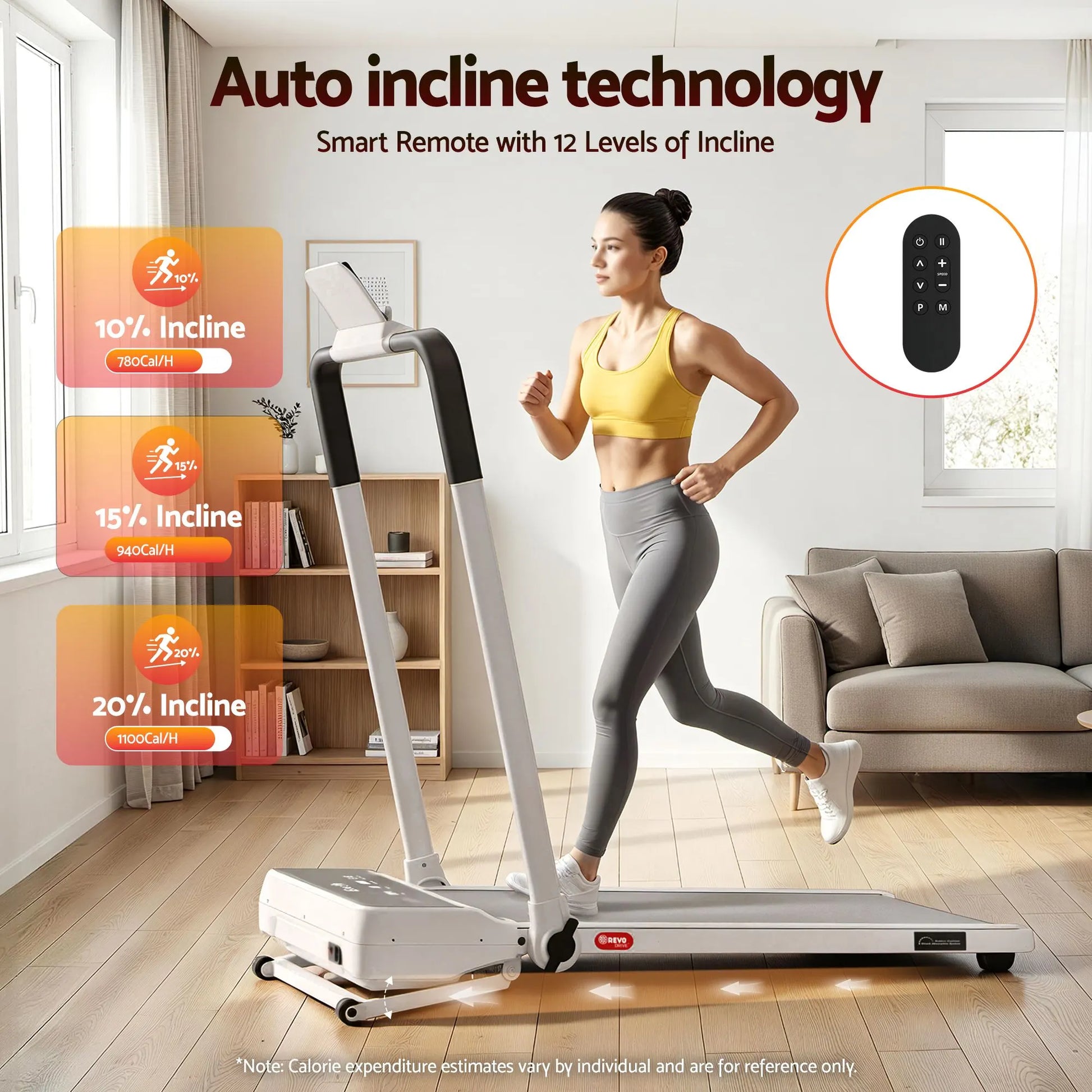 Everfit 3 in 1 Walking Pad Treadmill 20% Auto Incline Under Desk Foldable Treadmills for Home With 40cm Wide Belt White - Image 6