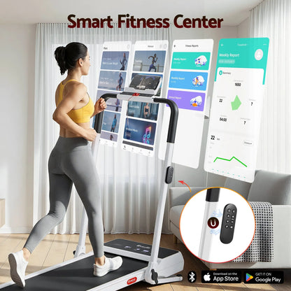 Everfit 3 in 1 Walking Pad Treadmill 20% Auto Incline Under Desk Foldable Treadmills for Home With 40cm Wide Belt White - Image 7