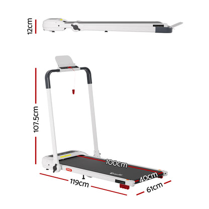 Everfit Treadmill Electric Walking Pad with Incline Foldable for Home Gym White - Image 9