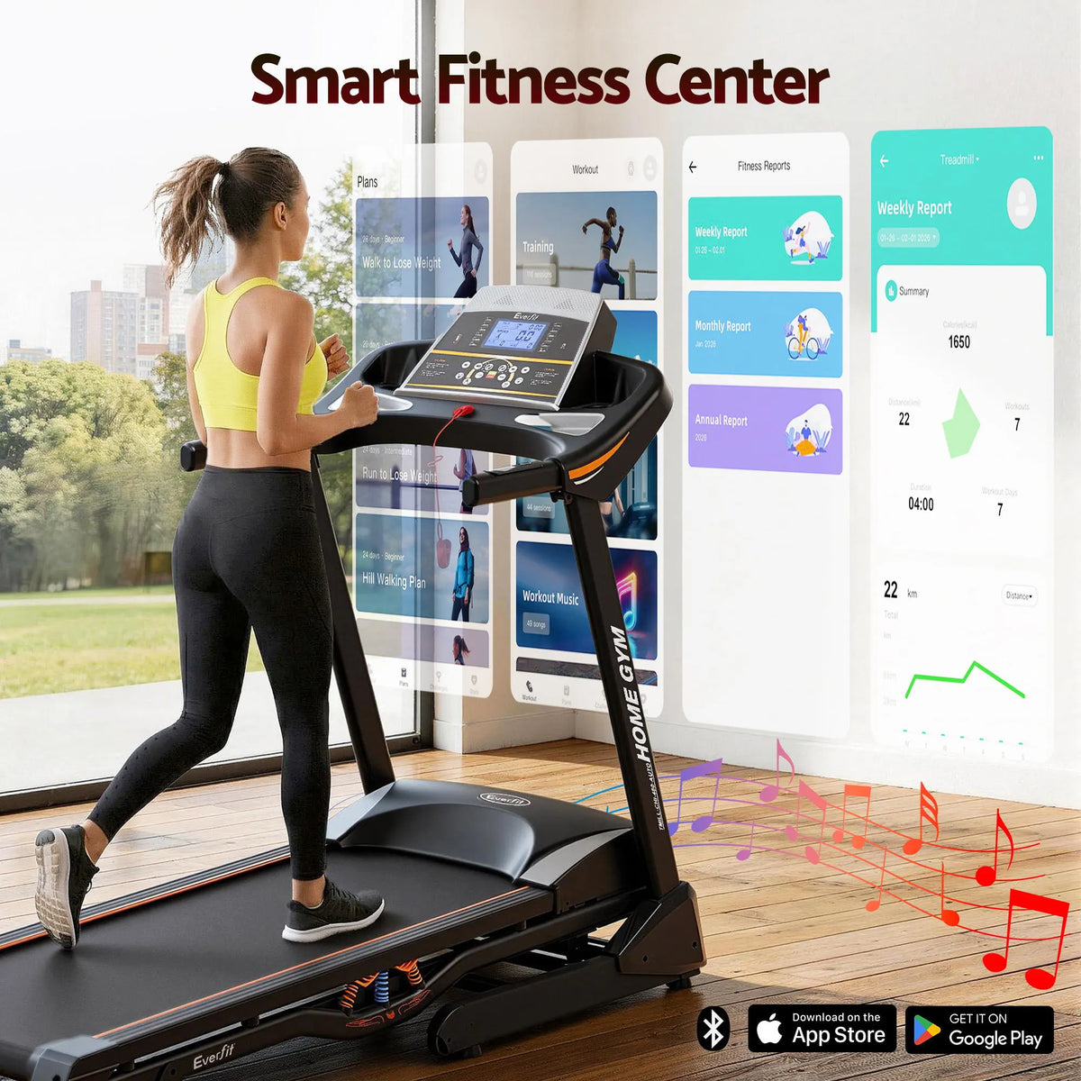 Everfit Treadmill Electric Auto Incline Home Gym Fitness Exercise Machine 480mm - Image 4