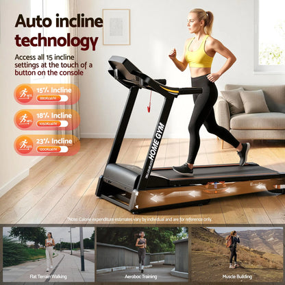 Everfit Treadmill Electric Auto Incline Home Gym Fitness Exercise Machine 480mm - Image 5