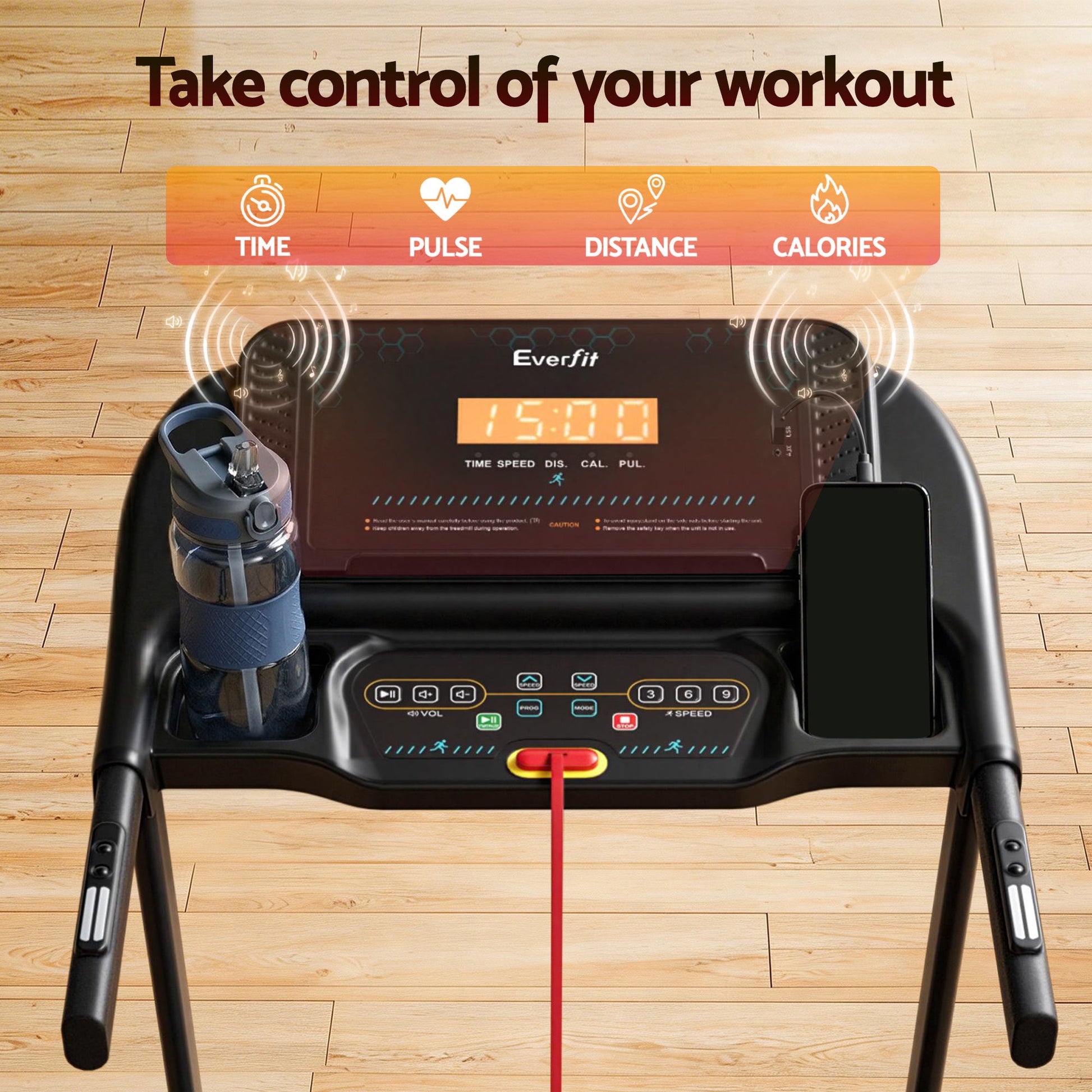 Everfit Treadmill Electric Home Gym Fitness Exercise Equipment Incline 390mm - Image 7