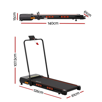 Everfit Treadmill Electric Walking Pad Auto Incline Foldable for Home Gym Black - Image 2