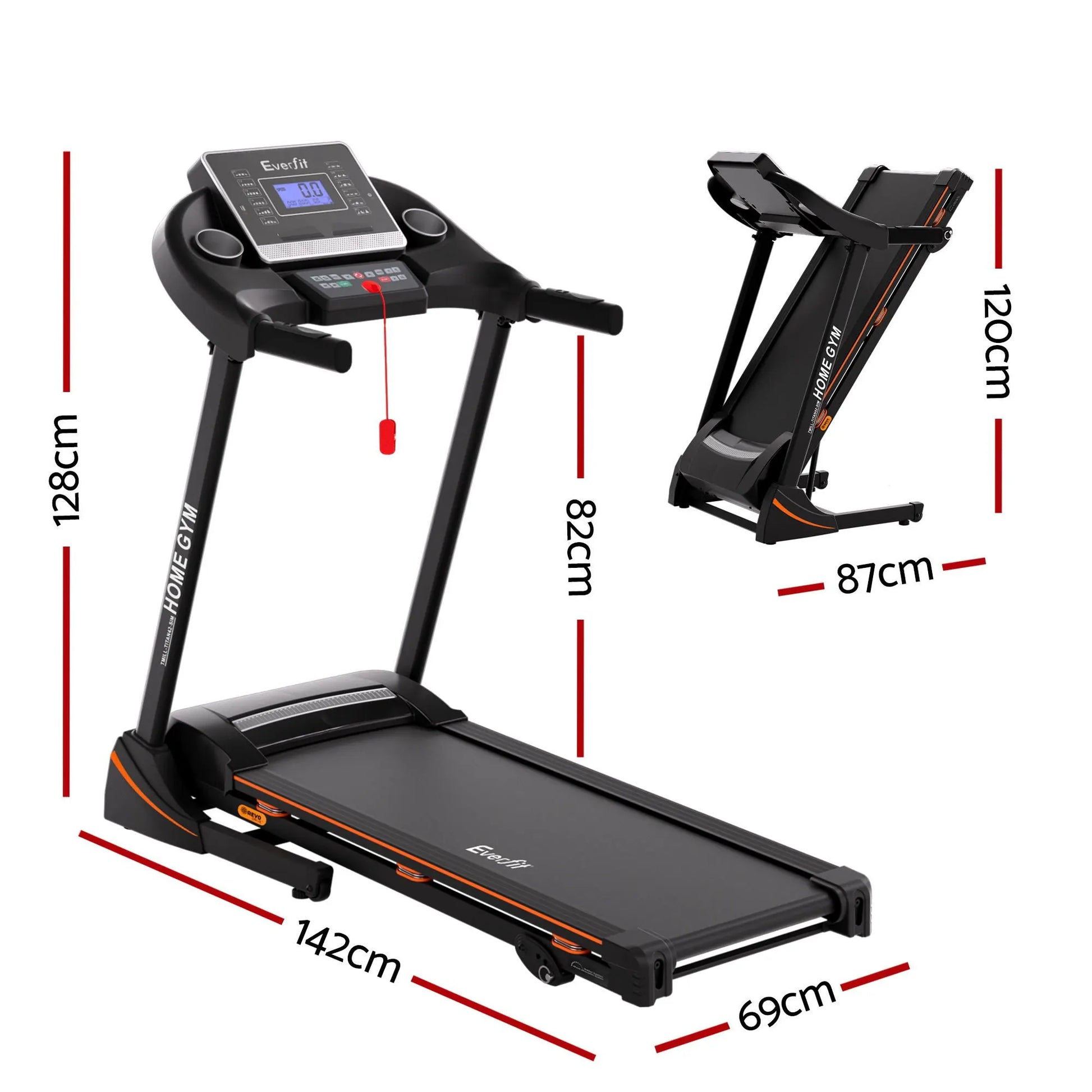 Everfit Treadmill Electric Home Gym Fitness Exercise Machine Hydraulic 420mm - Image 2