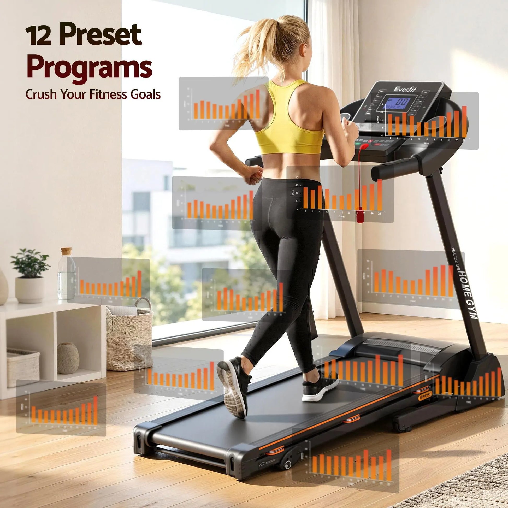 Everfit Treadmill Electric Home Gym Fitness Exercise Machine Hydraulic 420mm - Image 4