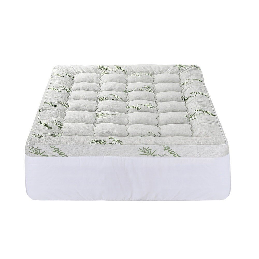 Giselle Bedding 1500GSM Pillowtop Mattress Topper Bamboo Mattress Pad for Back Pain Relief Washable 11cm Thick Bed Cover with 45cm Deep Pocket Double - Image 3