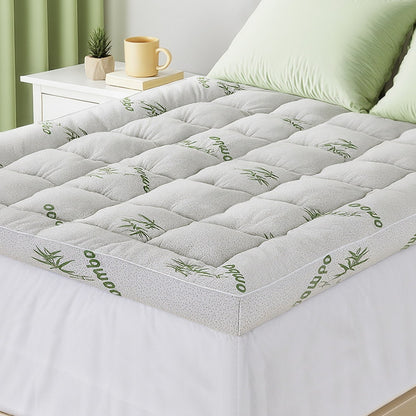 Giselle Bedding 1500GSM Pillowtop Mattress Topper Bamboo Mattress Pad for Back Pain Relief Washable 11cm Thick Bed Cover with 45cm Deep Pocket Double - Image 7
