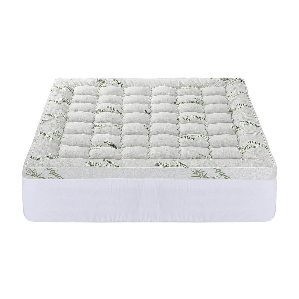 Giselle Bedding 1500GSM Pillowtop Mattress Topper Bamboo Mattress Pad for Back Pain Relief Washable 11cm Thick Bed Cover with 45cm Deep Pocket King - Image 3