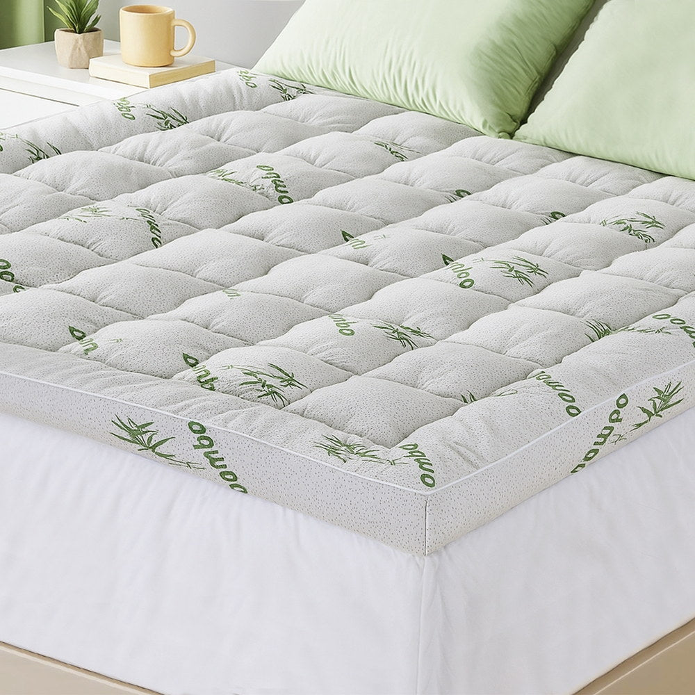 Giselle Bedding 1500GSM Pillowtop Mattress Topper Bamboo Mattress Pad for Back Pain Relief Washable 11cm Thick Bed Cover with 45cm Deep Pocket King - Image 7