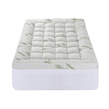Giselle Bedding 1500GSM Pillowtop Mattress Topper Bamboo Mattress Pad for Back Pain Relief Washable 11cm Thick Bed Cover with 45cm Deep Pocket King Single - Image 3