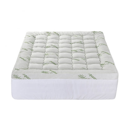 Giselle Bedding 1500GSM Pillowtop Mattress Topper Bamboo Mattress Pad for Back Pain Relief Washable 11cm Thick Bed Cover with 45cm Deep Pocket Queen - Image 3