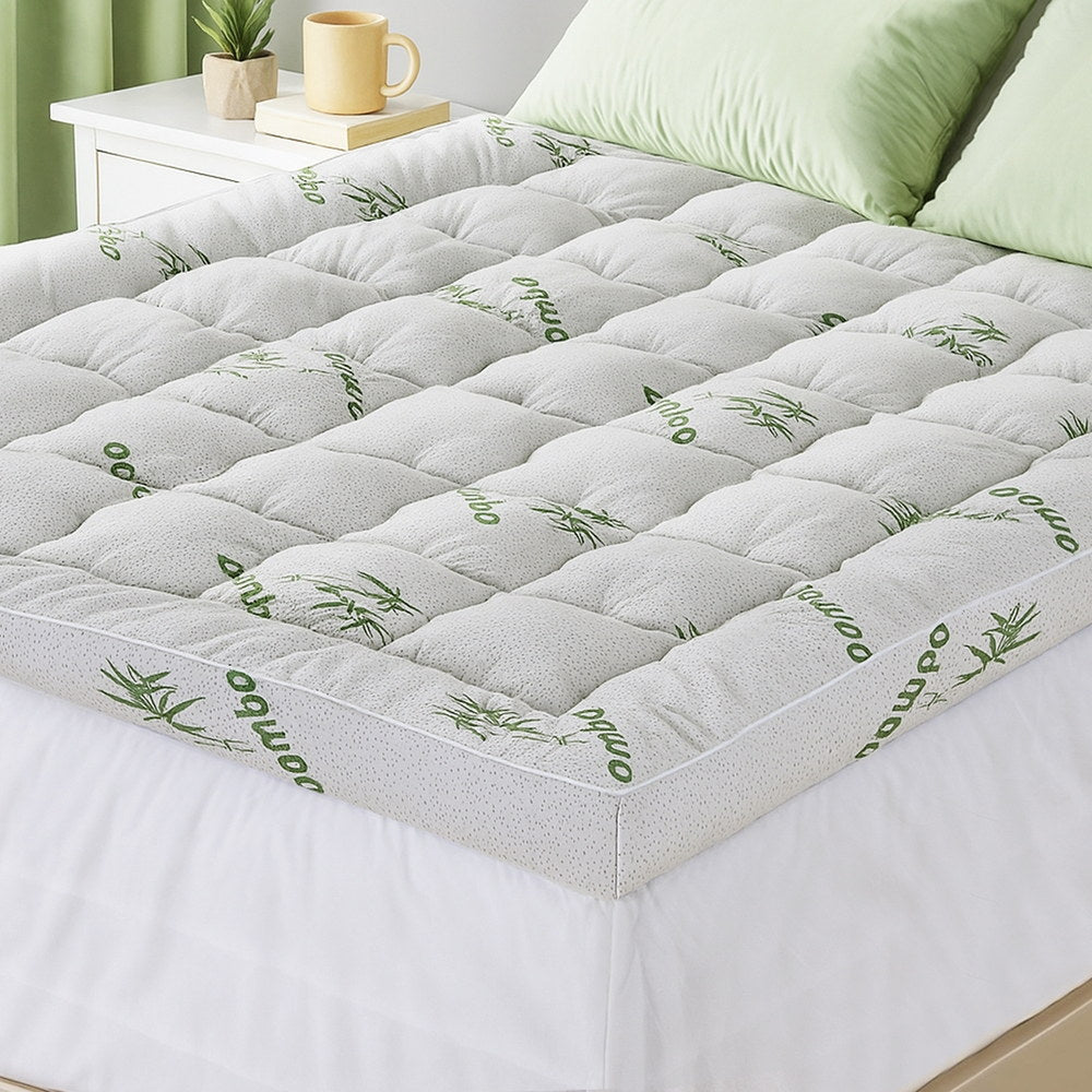 Giselle Bedding 1500GSM Pillowtop Mattress Topper Bamboo Mattress Pad for Back Pain Relief Washable 11cm Thick Bed Cover with 45cm Deep Pocket Queen - Image 7