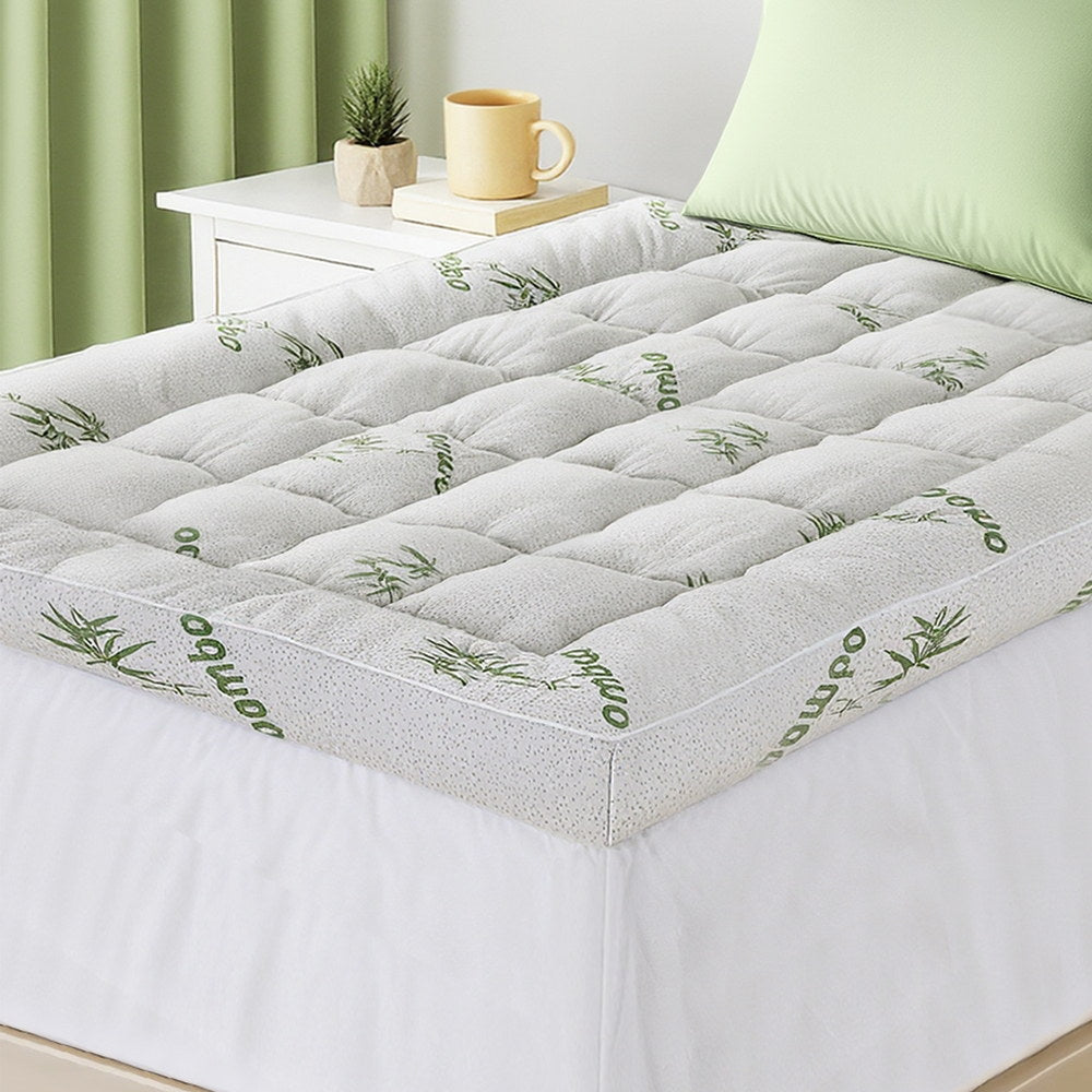 Giselle Bedding 1500GSM Pillowtop Mattress Topper Bamboo Mattress Pad for Back Pain Relief Washable 11cm Thick Bed Cover with 45cm Deep Pocket Single - Image 7