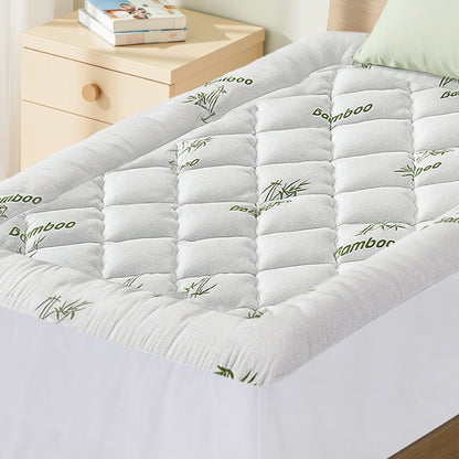 Giselle Bedding 5cm Pillowtop Mattress Topper 1000GSM Thick Soft Bamboo Cooling Pad for Back Pain Relief & Guest Bed, Washable Overfilled Cover with 45cm Deep Pocket King Single - Image 7