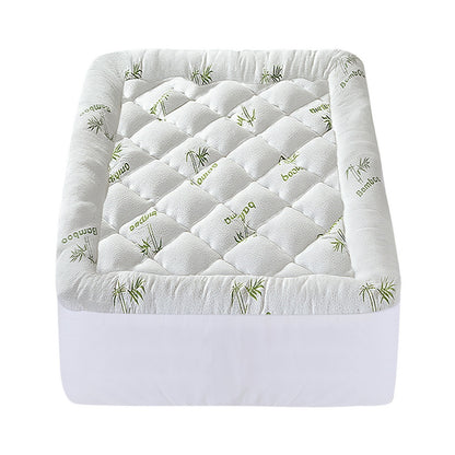 Giselle Bedding 5cm Pillowtop Mattress Topper 1000GSM Thick Soft Bamboo Cooling Pad for Back Pain Relief & Guest Bed, Washable Overfilled Cover with 45cm Deep Pocket Single - Image 3