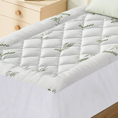 Giselle Bedding 5cm Pillowtop Mattress Topper 1000GSM Thick Soft Bamboo Cooling Pad for Back Pain Relief & Guest Bed, Washable Overfilled Cover with 45cm Deep Pocket Single - Image 7