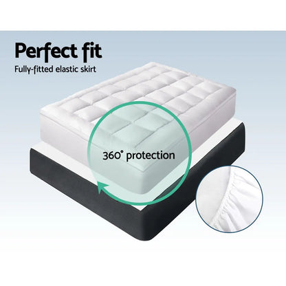 Giselle Bedding 5cm Bamboo Pillowtop Mattress Topper 1000GSM Mattress Pad for Back Pain Relief Washable Breathable Protector with 45cm Deep Pocket King - Image 6
