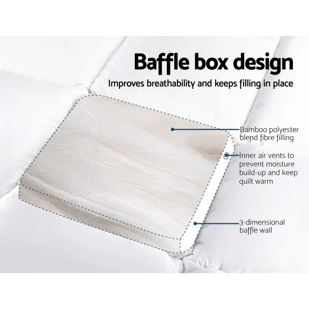 Giselle Bedding 5cm Bamboo Pillowtop Mattress Topper 1000GSM Mattress Pad for Back Pain Relief Washable Breathable Protector with 45cm Deep Pocket Single - Image 4