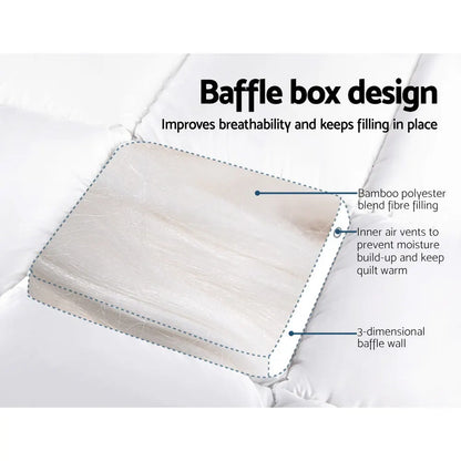 Giselle Bedding 5cm Bamboo Pillowtop Mattress Topper 1000GSM Mattress Pad for Back Pain Relief Washable Breathable Protector with 45cm Deep Pocket Single - Image 4