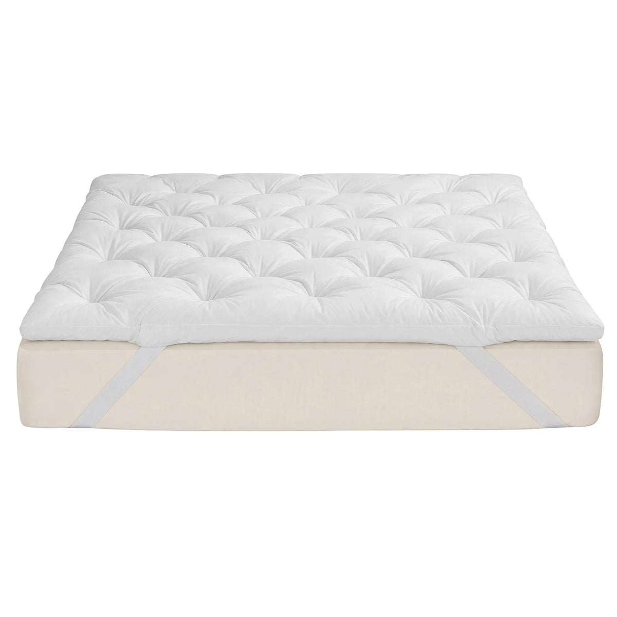 Giselle Double Pillow Top Mattress Topper 1300GSM White Duck Feather For Old Bed Upgrade 5cm Thick - Image 7