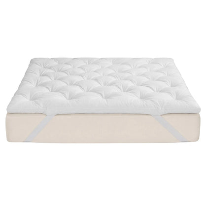 Giselle Double Pillow Top Mattress Topper 1300GSM White Duck Feather For Old Bed Upgrade 5cm Thick - Image 7