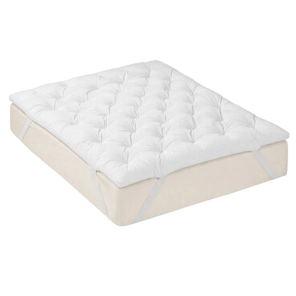 Giselle Double Pillow Top Mattress Topper 1300GSM White Duck Feather For Old Bed Upgrade 5cm Thick - Image 8