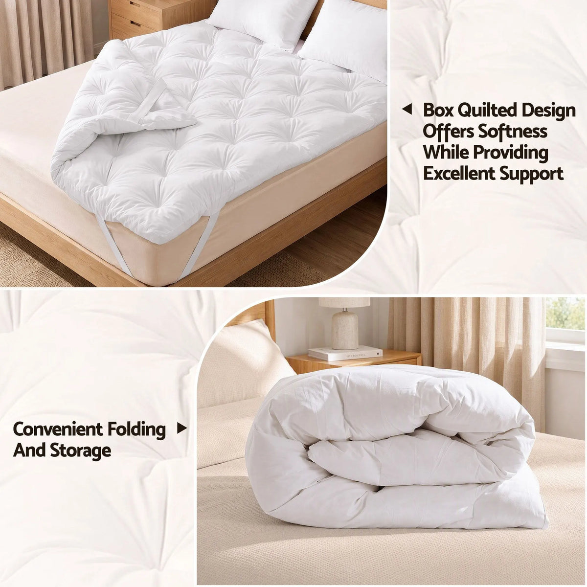 Giselle King Pillow Top Mattress Topper 1300GSM White Duck Feather For Old Bed Upgrade 5cm Thick - Image 5
