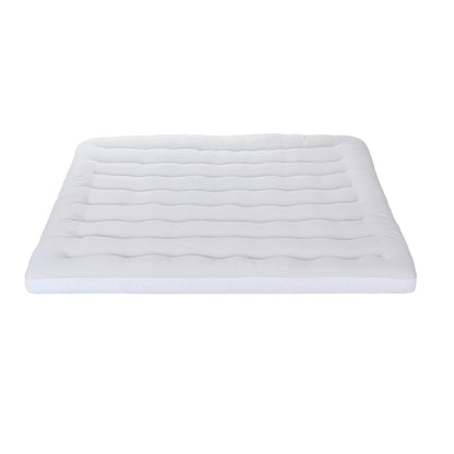 Giselle Bedding Pillowtop Mattress Topper 5cm Reversible Cooling & Soft Coral Fleece Pad for Back Pain Relief, Washable Skin-friendly Bed Protector with 45cm Deep Pocket Double - Image 3