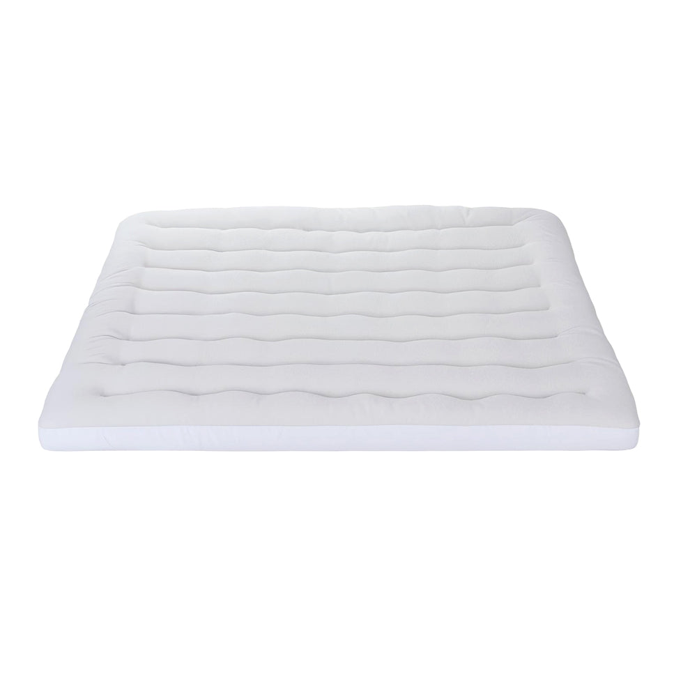 Giselle Bedding Pillowtop Mattress Topper 5cm Reversible Cooling & Soft Coral Fleece Pad for Back Pain Relief, Washable Skin-friendly Bed Protector with 45cm Deep Pocket King - Image 3