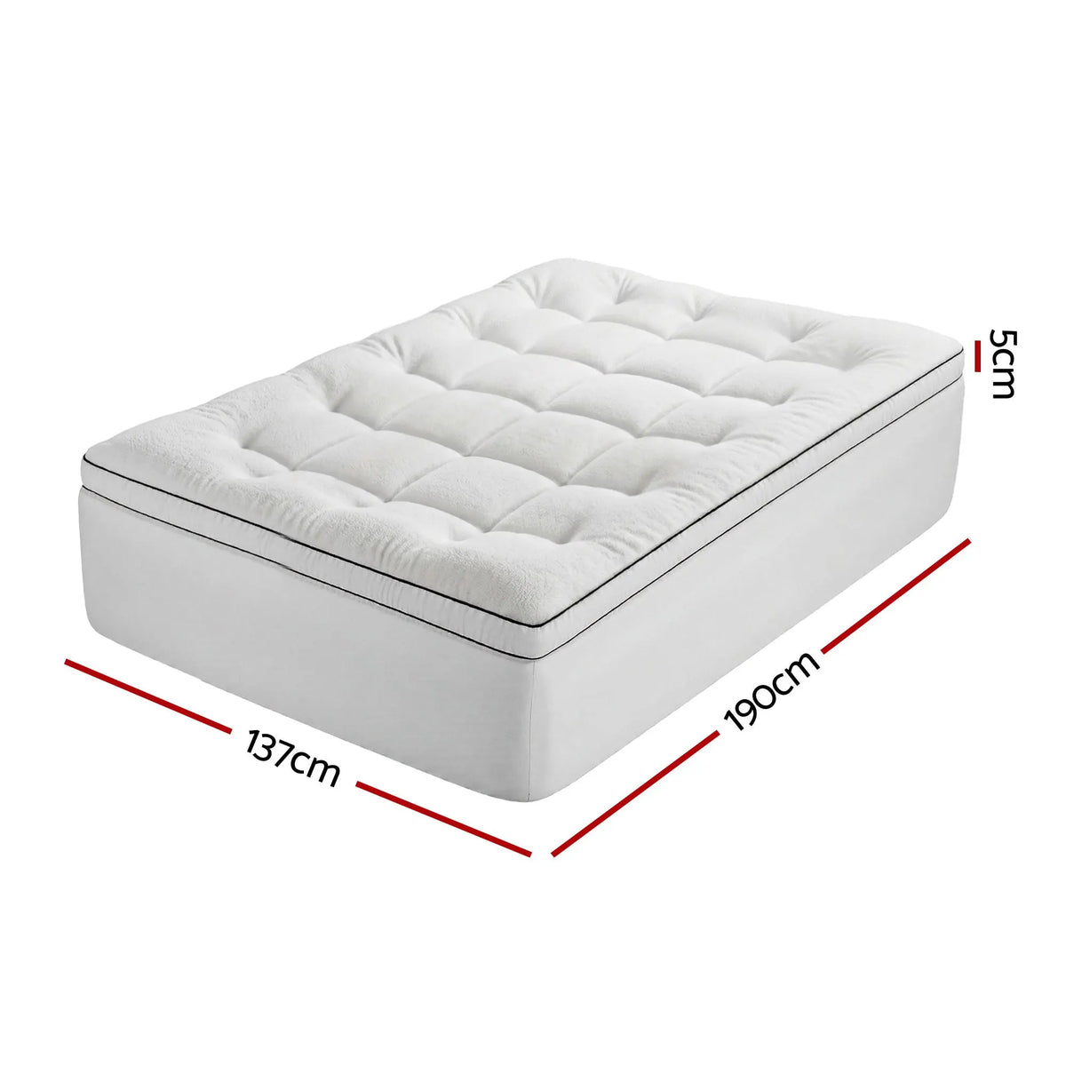 Giselle Bedding Double Mattress Topper 5cm Coral Fleece - Image 3