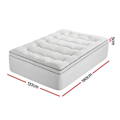 Giselle Bedding Double Mattress Topper 5cm Coral Fleece - Image 3