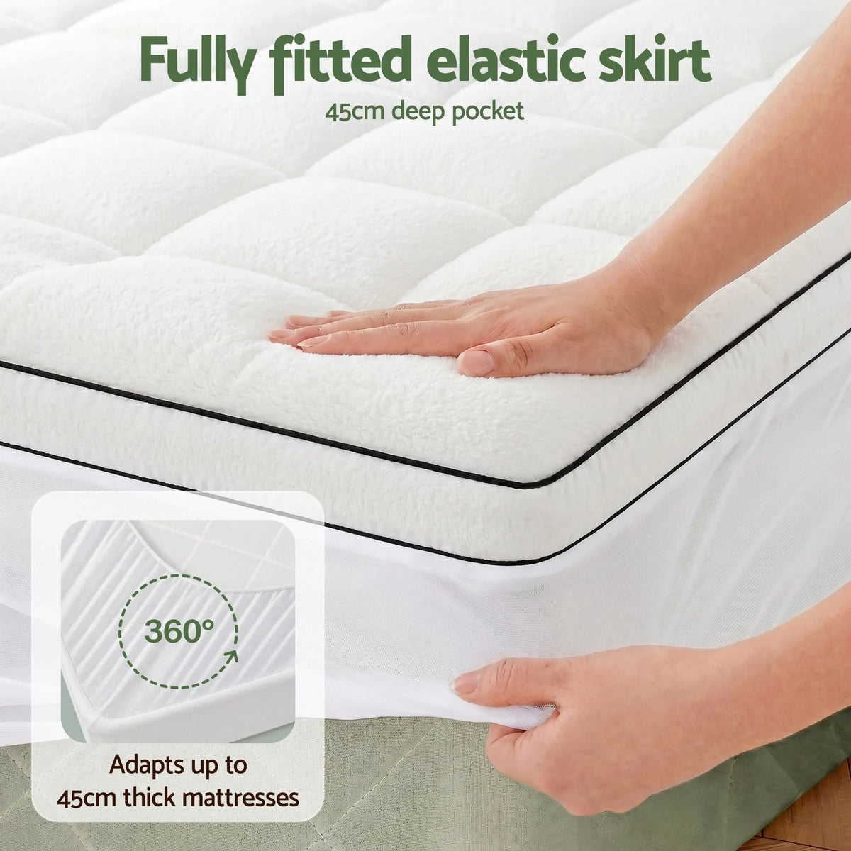 Giselle Bedding Double Mattress Topper 5cm Coral Fleece - Image 8