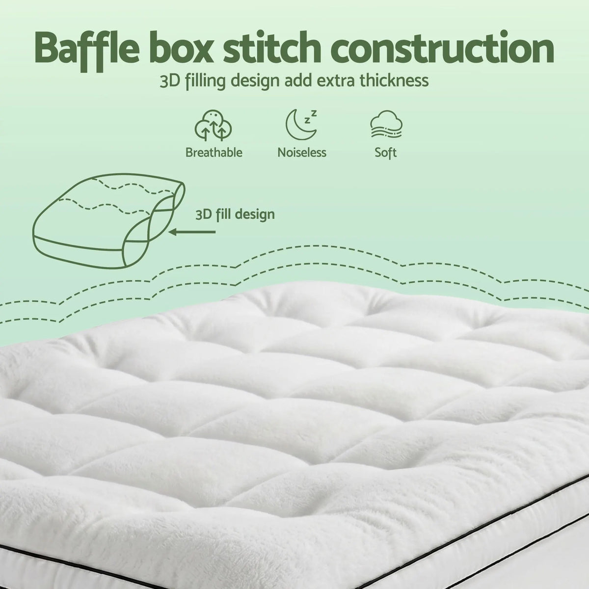 Giselle Bedding Double Mattress Topper 5cm Coral Fleece - Image 9